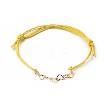Adjustable Brass Heart Link Bracelets BJEW-JB05420-05-1