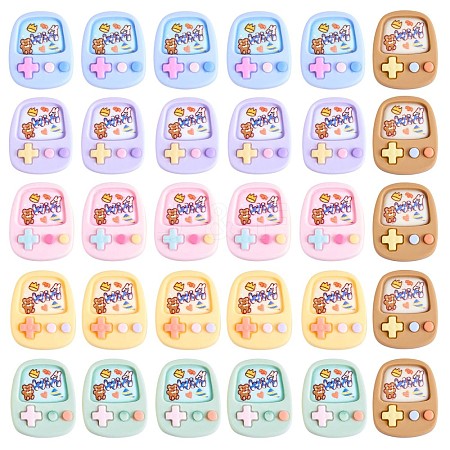 30Pcs Game Console Slime Opaque Resin Cabochons Flatback Cartoon Game Slime Resin Charms Colorful Cartoon Embellishment Cabochon for DIY Crafts Scrapbooking Phone Case Decor JX286A-1