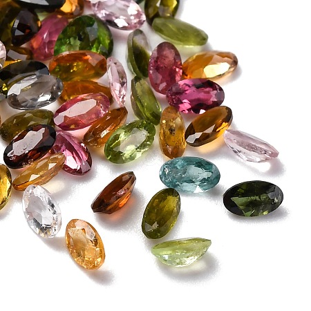 Faceted Natural Multicolor Tourmaline Cabochons G-I295-05C-11A-1
