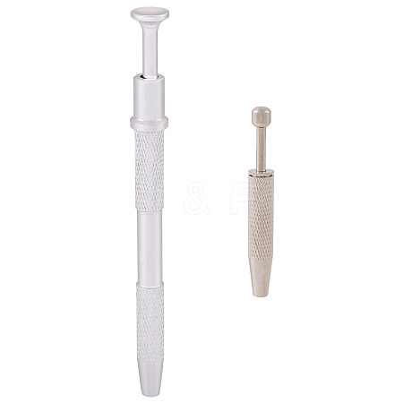 2Pcs 2 Styles Brass & Stainless Steel Rhinestones Claw Tweezers TOOL-TA0001-07-1