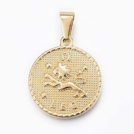 Real 18K Gold Plated 304 Stainless Steel Pendants STAS-H372-01D-1