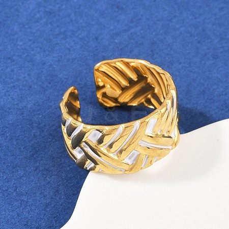 304 Stainless Steel Adjustable Enamel Cuff Rings for Women RJEW-A074-06G-1