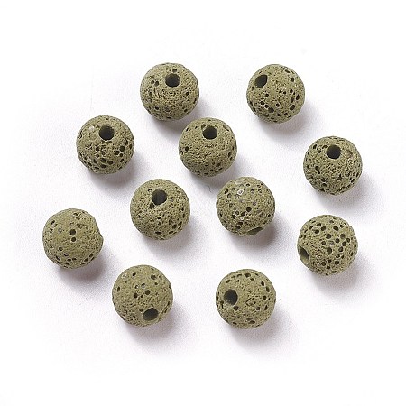 Unwaxed Natural Lava Rock Beads LS-X-G-F325-8mm-A11-1
