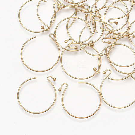Brass Earring Hooks KK-T035-102G-1