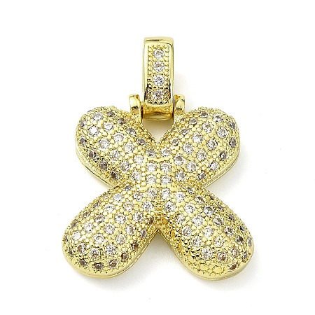 Brass Micro Pave Clear Cubic Zirconia Pendants KK-M279-01G-X-1