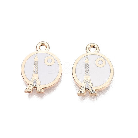 Rack Plating Alloy Enamel Pendants ENAM-N070-01E-01G-01-1
