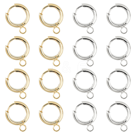 201 Stainless Steel Huggie Hoop Earring Findings FIND-DC0006-43B-1