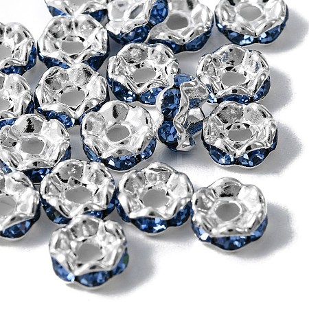 Brass Rhinestone Spacer Beads RB-YW0001-05B-03S-1