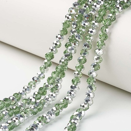 Electroplate Transparent Glass Beads Strands LS-EGLA-A034-T4mm-M06-1