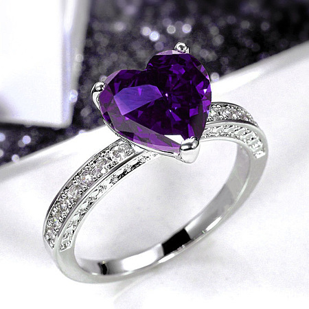 Brass Micro Pave Cubic Zirconia Finger Rings for Women FS-WGC99AF-28-1