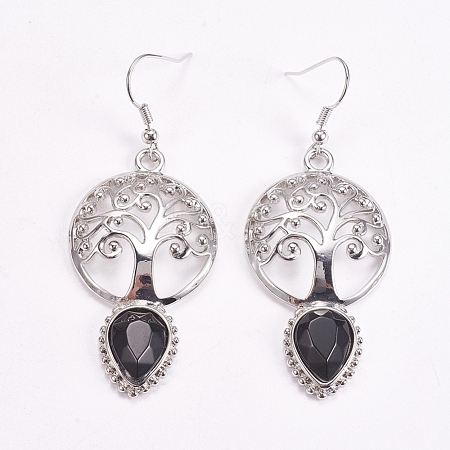 Brass Dangle Earrings EJEW-G240-B01-1