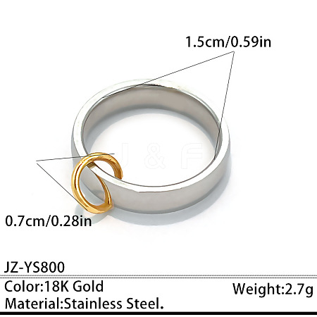 Two Tone 304 Stainless Steel Finger Rings WG54557-02-1