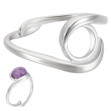 1Pc Sterling Silver Ring Components STER-BC0002-53A-1