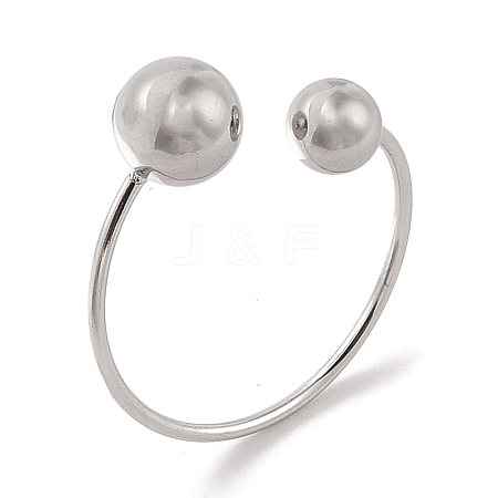 Non-Tarnish 304 Stainless Steel Round Cuff Rings for Women RJEW-G315-03P-1