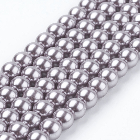 Eco-Friendly Dyed Glass Pearl Round Beads Strands HY-A002-6mm-RB017-1
