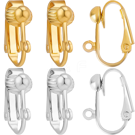 36Pcs 2 Colors Brass Clip-on Earring Findings KK-BBC0016-11-1