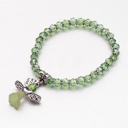 Glass Beads Stretch Bracelets BJEW-JB02546-02-1