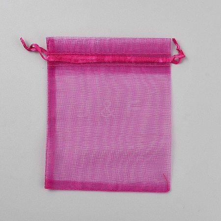 Rectangle Organza Drawstring Gift Bags with Ribbon OP-WH20005-01F-1
