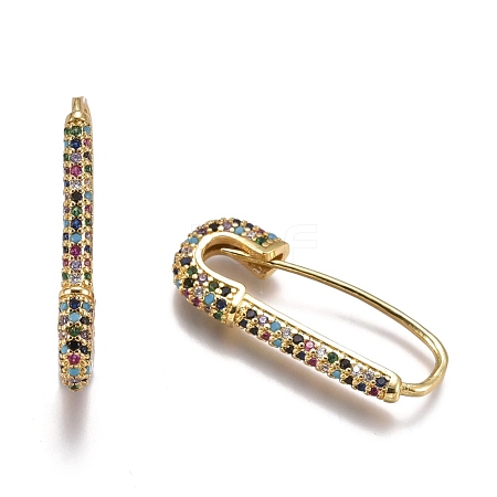 Brass Hoop Earrings EJEW-K085-01G-1