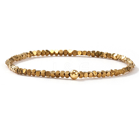Bohemia Glass Seed Beads & Synthetic Non-magnetic Iron Hematite Beads Stretch Bracelets FI4586-6-1