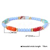 Dyed Synthetic Imperial Jasper Cuboid & Faceted Rondelle Dyed White Jade & Round Brass Beaded Stretch Bracelets QY8342-11-2