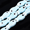 Handmade Porcelain Ceramic Beads Strands PORC-T006-03O-1