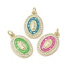 Brass Micro Pave Cubic Zirconia Pendants KK-K385-023G-1