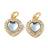 Brass Micro Pave Cubic Zirconia Charms KK-P283-03G-1