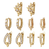 10Pcs 5 Style Brass Micro Pave Cubic Zirconia Hoop Earring Findings EJEW-TA0001-24-9