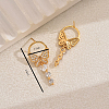 Elegant Butterfly Brass Pave Clear Cubic Zirconia Dangle Stud Earrings LS-UU2168-3