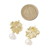 Brass Shell Pearl Stud Earrings for Women EJEW-JE06243-3