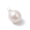 Natural Baroque Pearl Keshi Pearl Pendants PALLOY-JF04824-4