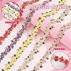 15 Yards 5 Colors Polyester Flower Lace Trim OCOR-PH0002-80-4