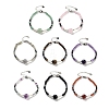 Natural Mixed Stone Round & Synthetic Non-magnetic Hematite & White Shell Beaded Bracelets for Women BJEW-K251-02-1