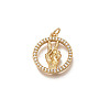 Brass Micro Pave Clear Cubic Zirconia Pendants X1-ZIRC-H107-07G-1