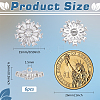 6PCS Brass Micro Pave Clear Cubic Zirconia Buttons KK-FG0001-26C-2