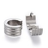 Textured 304 Stainless Steel Huggie Hoop Earrings EJEW-L252-014P-2