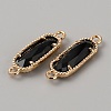 Golden Plated Brass Pave Glass Connector Charms FIND-WH0110-728G-02-2