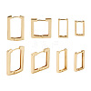  8Pcs 4 Size Brass Rectangle Hoop Earrings for Women EJEW-TA0001-12-1