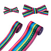 2Rolls 2 Styles Stripe Pattern Printed Polyester Grosgrain Ribbon OCOR-TA0001-37I-2