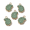 Dyed Synthetic Lava Rock Pendants G-P614-05G-11-1