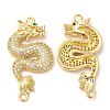 Brass Micro Pave Clear Cubic Zirconia Connector Charms KK-Q775-08G-1