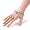 4Pcs 4 Style Natura Mixed Gemstone & Shell Beaded Bracelets Set with Heart Charms for Women BJEW-TA00242-5