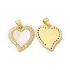 Rack Plating Brass Micro Pave  Cubic Zirconia Pendants KK-B068-44G-1