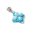 Dyed Synthetic Imperial Jasper & Glass Seed Beaded Star European Dangle Charms PALLOY-MZ00693-01-3