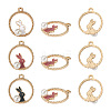 Kissitty 30Pcs 3 Colors Zinc Alloy Enamel Pendants ENAM-KS0001-06-2