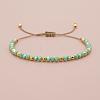Glass & Brass Round Beads Braided Bead Bracelets RD6595-6-1