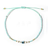 Glass Seed Beads & Resin Braided Bead Bracelets TK7632-11-1