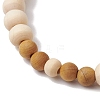 Wood Beads Stretch Couples Bracelets BJEW-JB11289-01-4