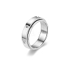 Rotating 201 Stainless Steel Finger Rings for Men Women PW-WGF9BE0-03-1